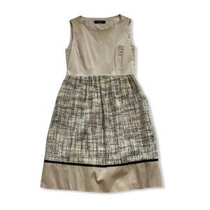 WEEKEND Max Mara Beige Partial Tweed Dress